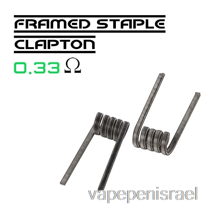 חוט חד פעמי Vape Israel Wotofo Comp - סלילים מובנים מראש 0.33ohm ממוסגר קלפטון סיכות - חבילה של 10
